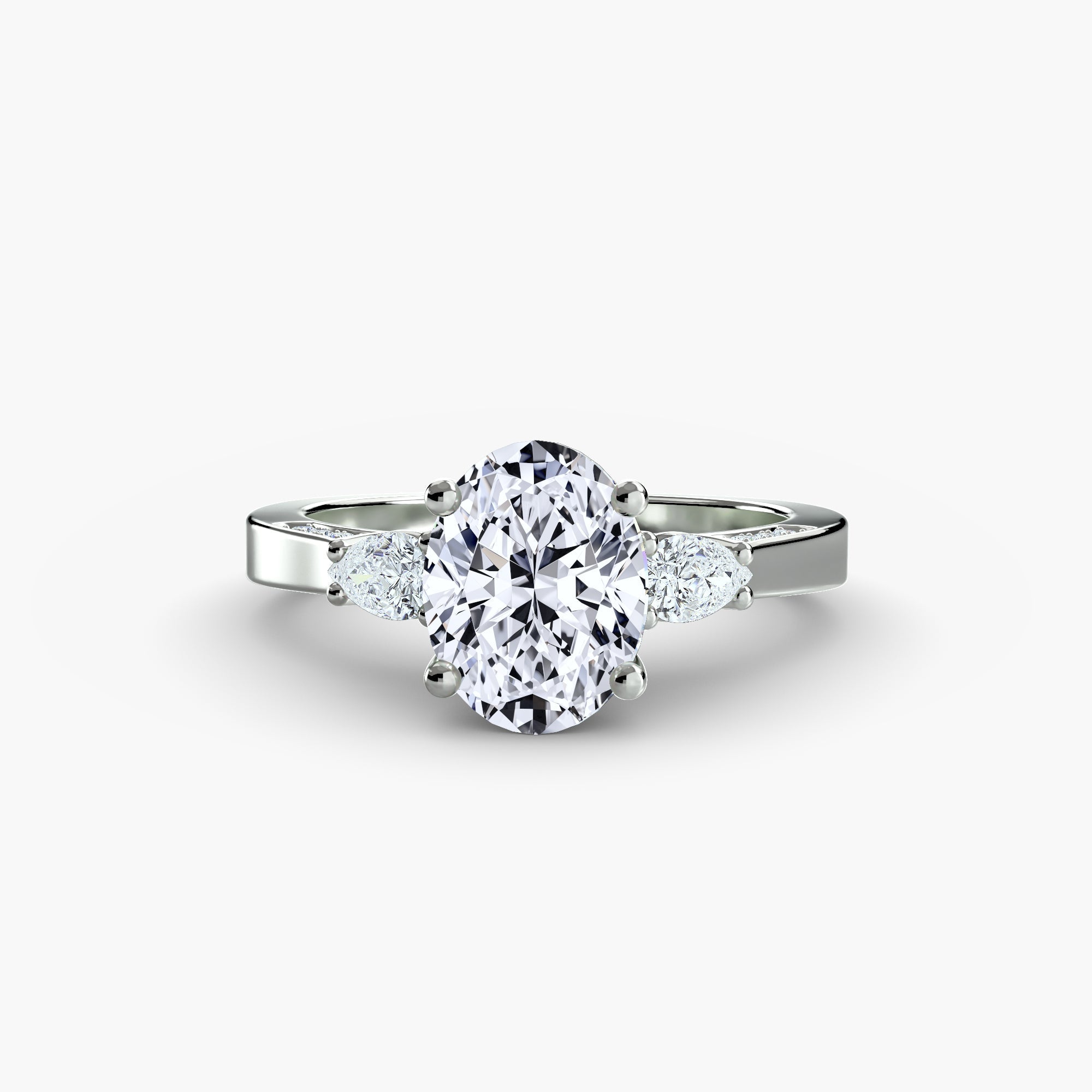 Three Stone with Pavé Shoulders ALZA