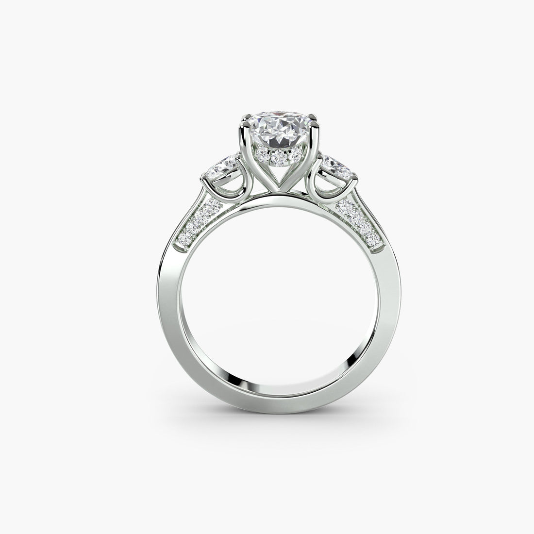Three Stone with Pavé Shoulders ALZA