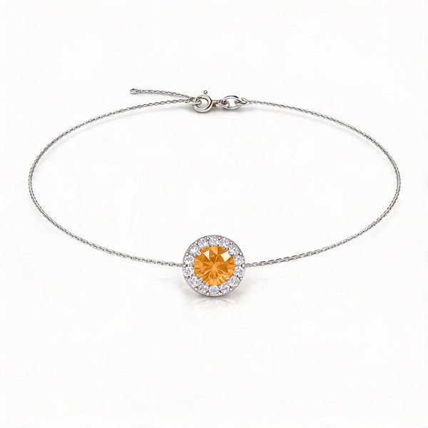 Solace Halo Round Citrine Diamond Bracelet