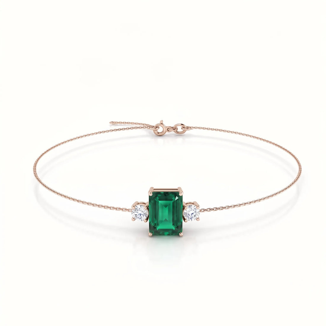 Noble Mono Emerald-Cut Emerald Diamond Bracelet